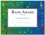 Band Award Certificates, Set of 10