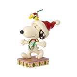 Snoopy and Woodstock Jingle Bells Statue