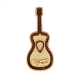 &#039;I Love Music&#039; Wooden Guitar Magnet