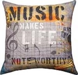 Music Makes Life Noteworthy Pillow