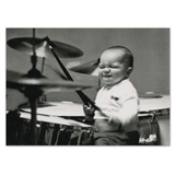 Drumming Baby Birthday Card