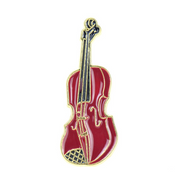 Gold Enamel Violin Lapel Pin