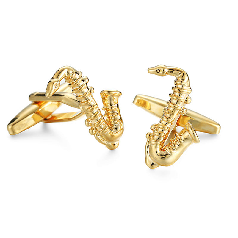Gold Saxophone Cufflinks