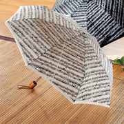 Sheet Music White Compact Umbrella