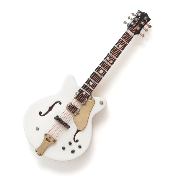 White Semi-Hollow Guitar Ornament