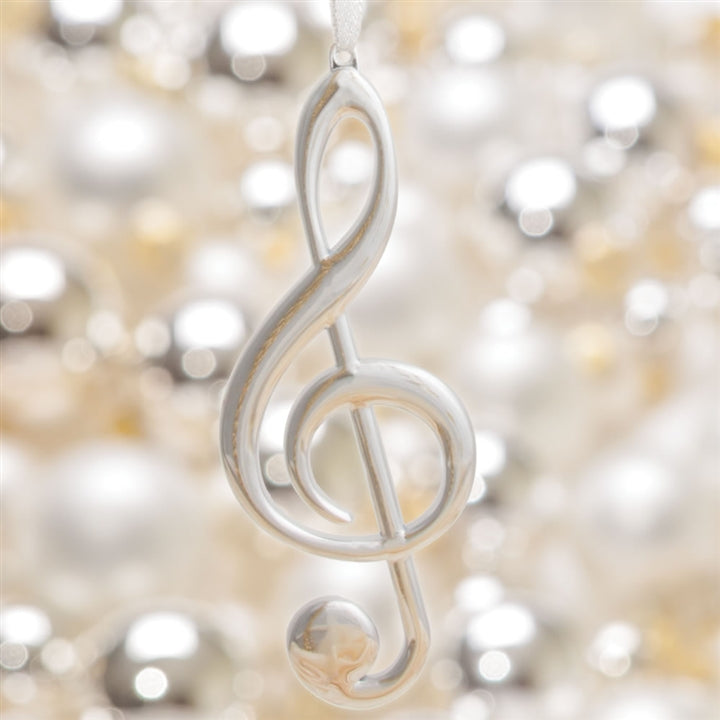 Silver Treble Clef Ornament