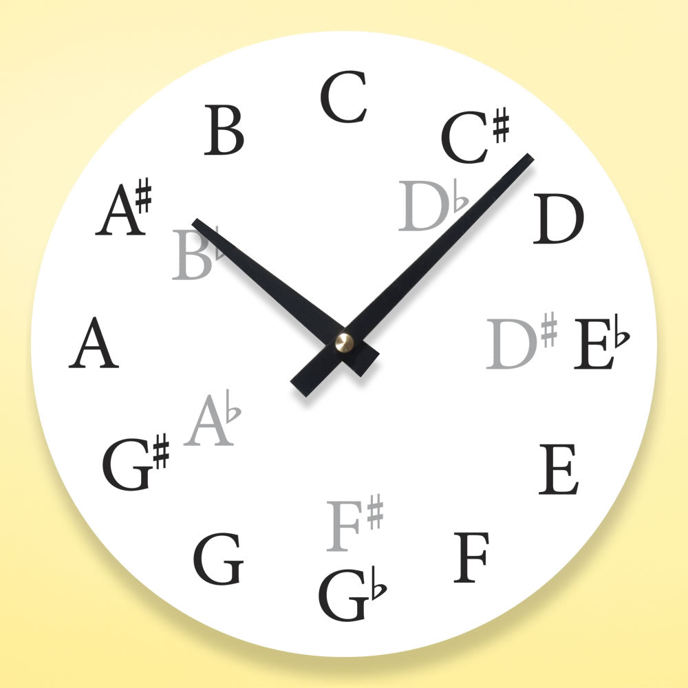 White Round Music Wall Clock