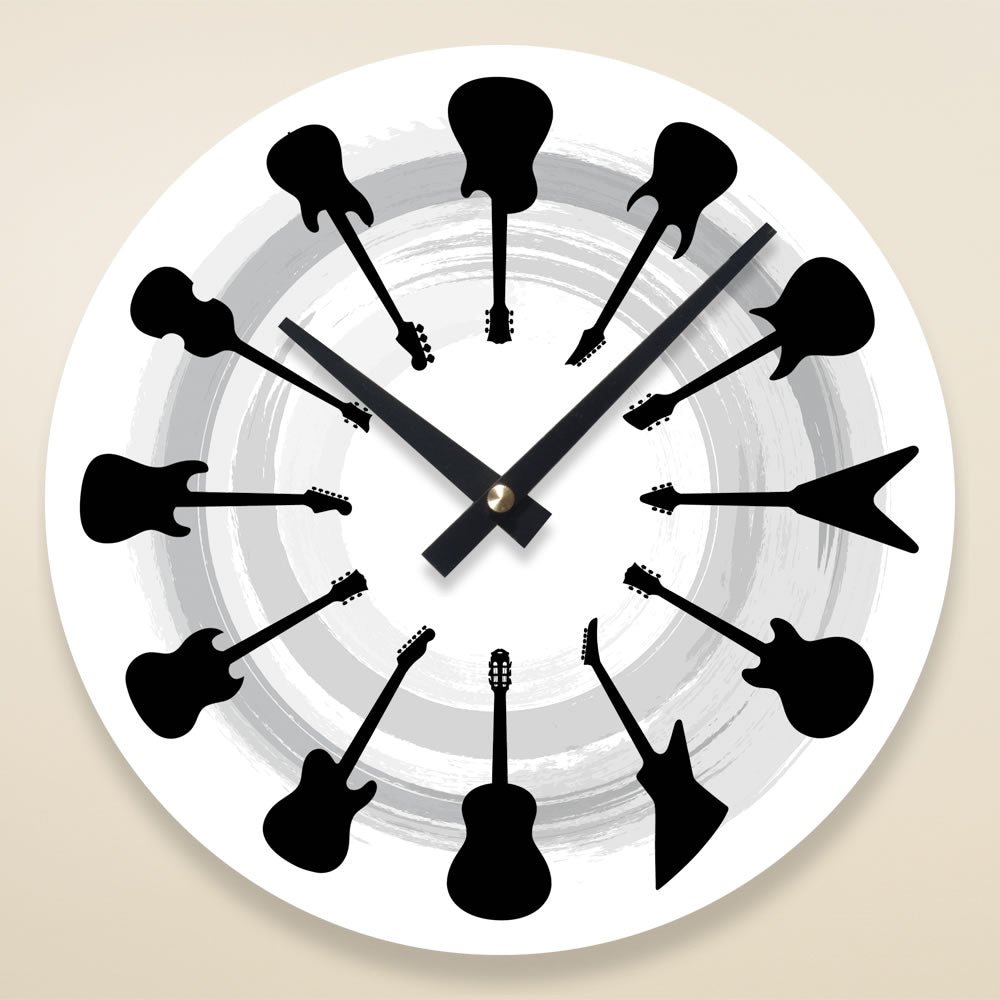 White Round Music Wall Clock
