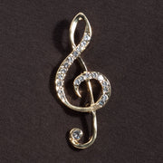 G-Clef with Crystals Pin