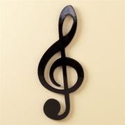 Sleek Black Treble Clef Wall Plaque