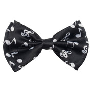 White on Black Music Notes Bow Tie