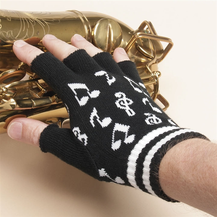 Fingerless Music Notes Gloves @ The Music Stand