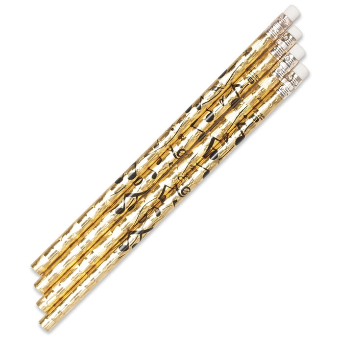 Metallic Gold Music Notes Pencil @ The Music Stand