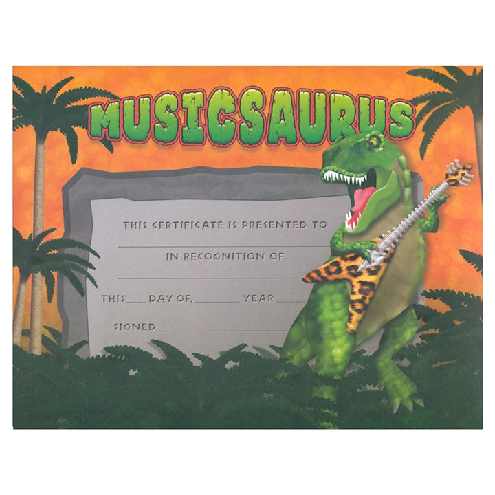 Musicsaurus Recognition Certificates