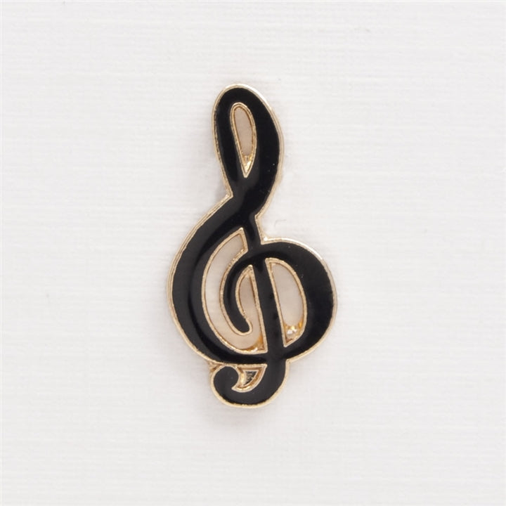 Black G-Clef Enamel Pin