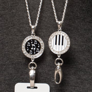 Black Tie Badge Holder Necklace