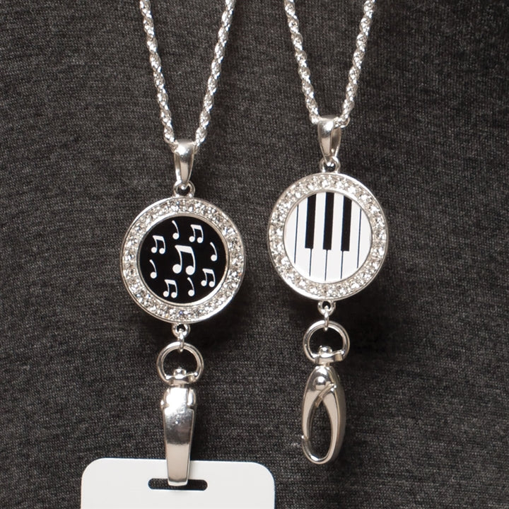 Black Tie Badge Holder Necklace
