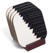 Piano Keyboard Coasters Set With Stand
