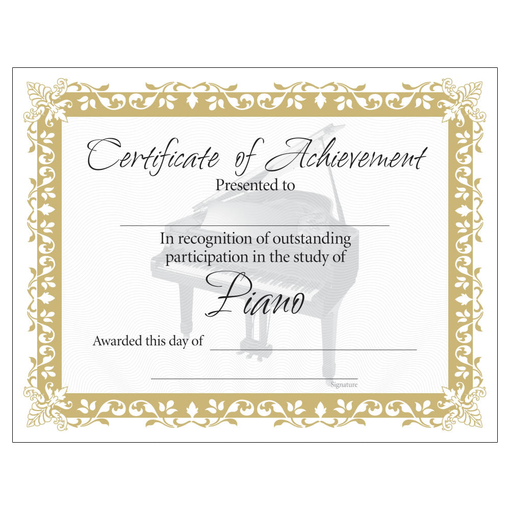 Piano Certificates, Set of 10
