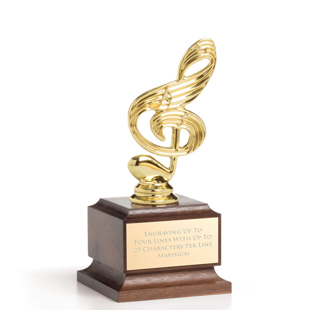 Deluxe Wood Base Music Trophy