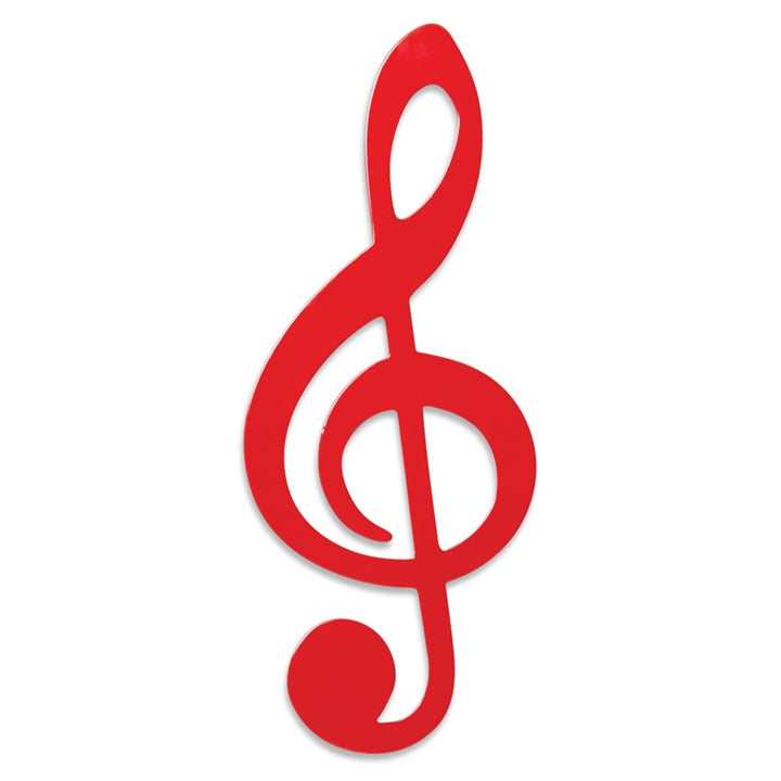 Sleek Red Treble Clef Wall Plaque