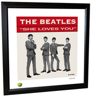 Beatles 'She Loves You' Single Framed Lithograph