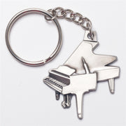 Grand Piano Pewter Keychain