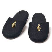 Embroidered G-Clef Slippers