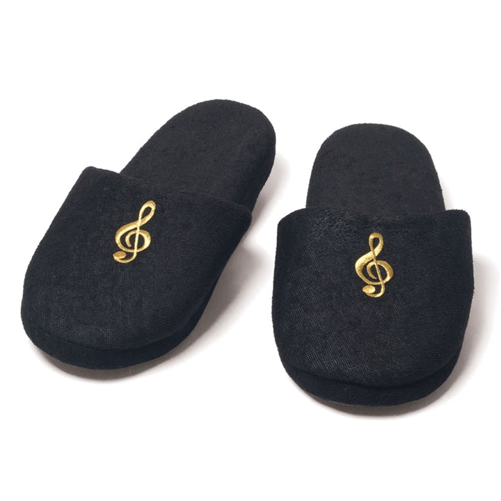 Embroidered G-Clef Slippers