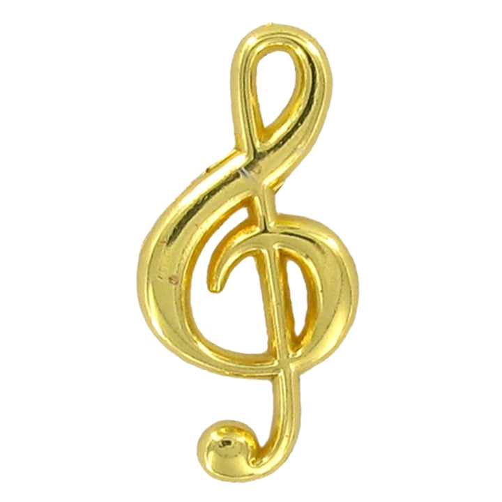 Polished Gold Treble Clef Pin