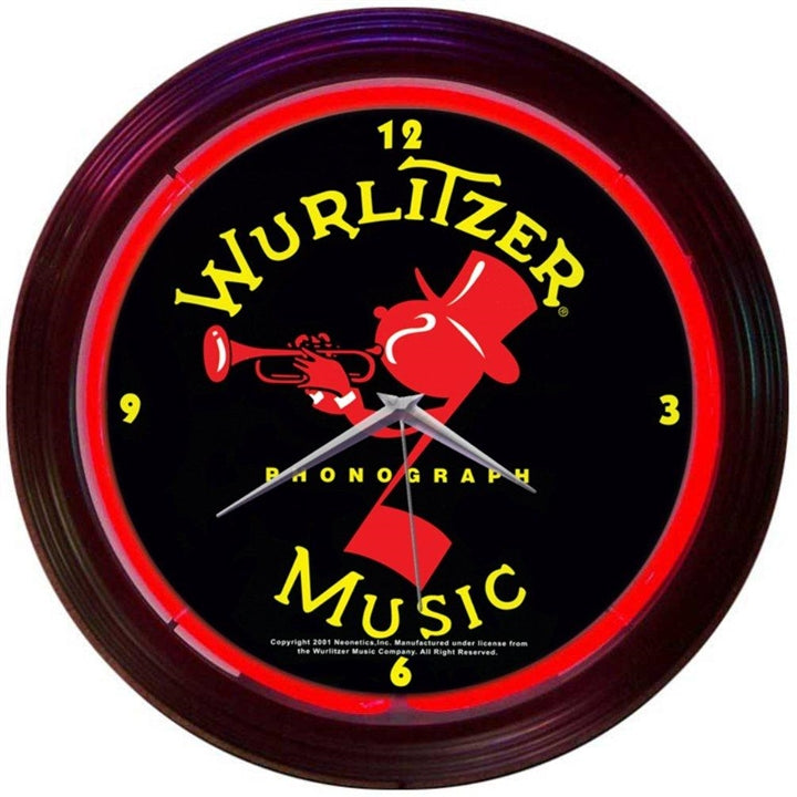 Wurlitzer Music Neon Wall Clock