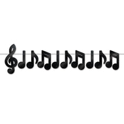 Black Foil Musical Notes Streamer
