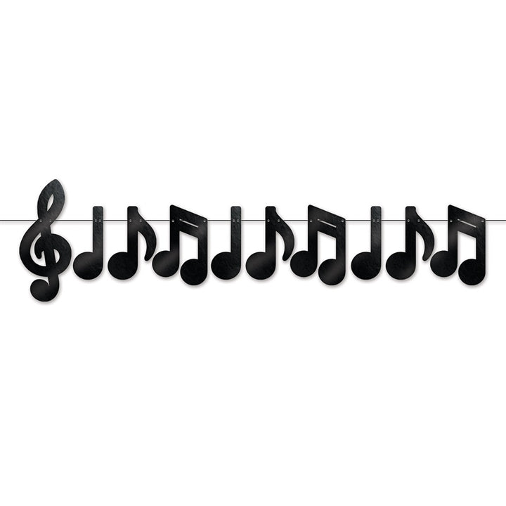 Black Foil Musical Notes Streamer