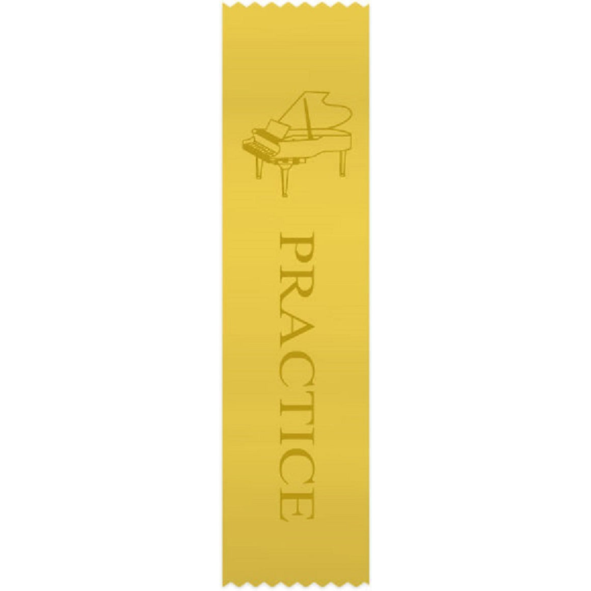 Piano Yellow 'Practice' Ribbons, Set of 10