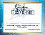 Star Performer Award Certificates