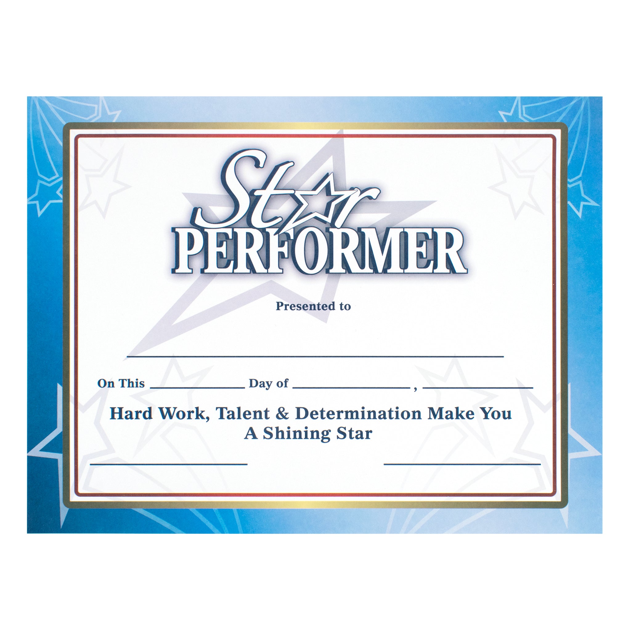 Star Performer Award Certificates, Set of 10