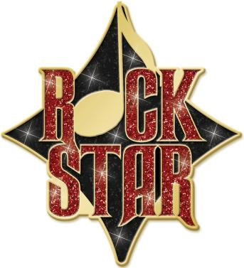 Rock Star Enameled Glitter Pin
