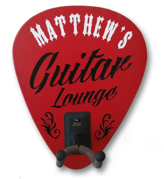 Personalized Red Guitar Lounge Guitar Holder