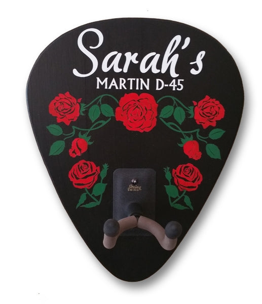 Personalized Roses Sign and Guitar Holder
