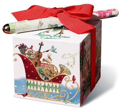 Santa's Musical Sleigh Note Cube & Pen