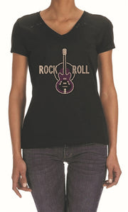 Rhinestone 'Rock-N-Roll' Women's Tee
