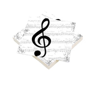 G-Clef with Music Beverage Napkins