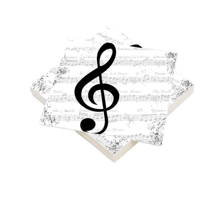 G-Clef with Music Beverage Napkins