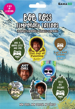Bob Ross Non-Toxic Temporary Tattoos