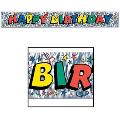 Happy Birthday Metallic Fringe Banner