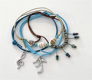 Hues of Blues Set of 4 Music Bracelets