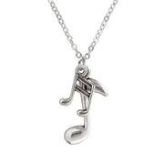 Music Notes Silver Necklace