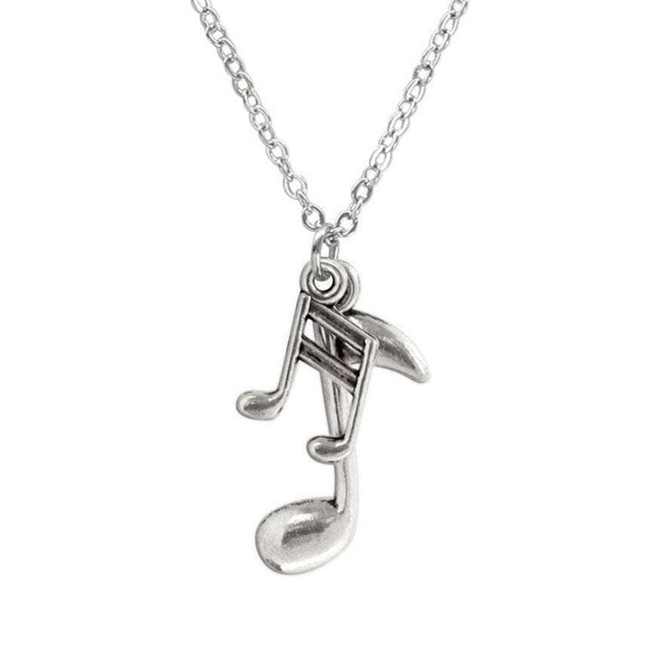 Music Notes Silver Necklace