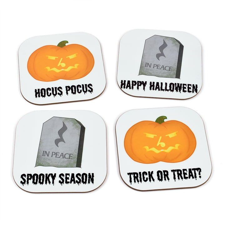 Halloween Party Coasters Set with Stand