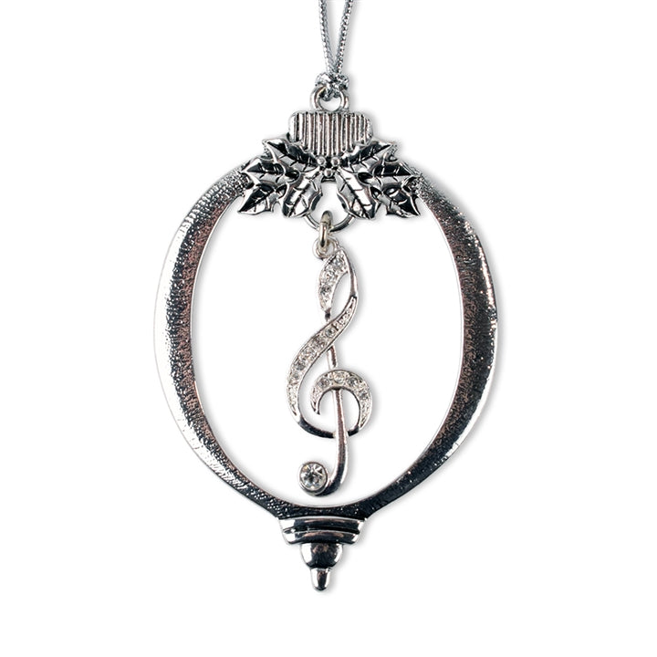 Silver Ornament with Treble Clef